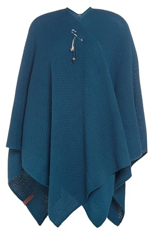 KNIT FACTORY - Jazz Poncho - Elegant Gestrickter Damen Cape - Wickelschal mit Wolle - Hochwertige Qualität