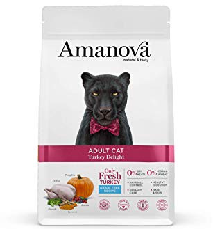 Amanova Super Premium 100% Cibo Secco Naturale per Gatto Adulto - 1.5kg - Tacchino Fresco - Senza Cereali - Ipoallergenico - Non Testato sugli Animali