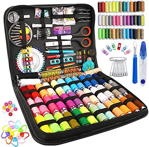 Nähset mit,Nähzubehör,264 komplettes Nähzeug,43 Garnrollen enthalten,komplettes Nähzeug für Anfänger,Reisende,Verwandte und Freunde,Komplettes Nähkästchen,Nähgarn Set (264SET)