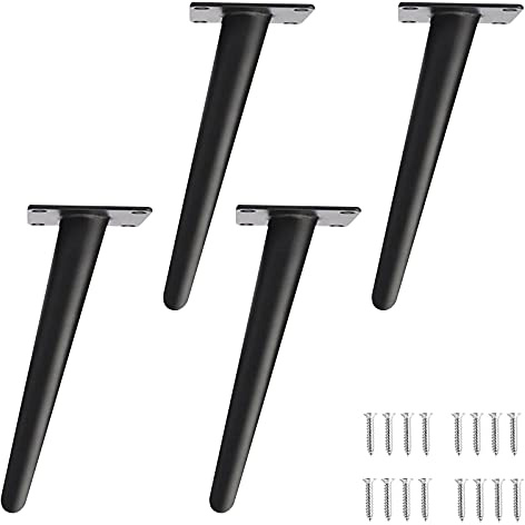 4 Stück Möbelfüße Eisen Konisch Möbelbeine Schräge Tischbeine Tischbeine Schrankbeine Sofafuss Sockelfuß Metall DIY Möbel Tischgestell Möbelfüsse für Couchtisch Schränke Möbel Sofas (20 cm, Schwarz)