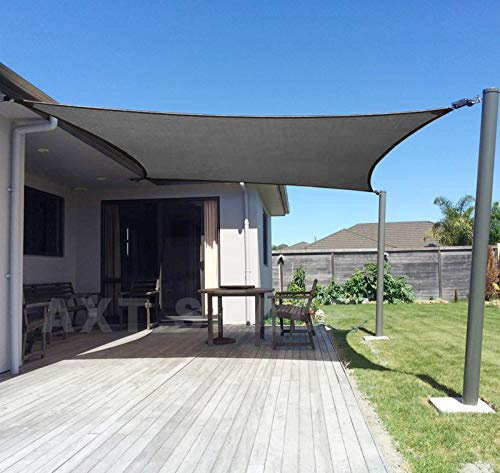 AXT SHADE Voile d'ombrage Carré 2,5x2,5m Toile Ombrage HDPE Respirant UV Protection pour Terrasse Jardin Extérieur-Gris Anthracite