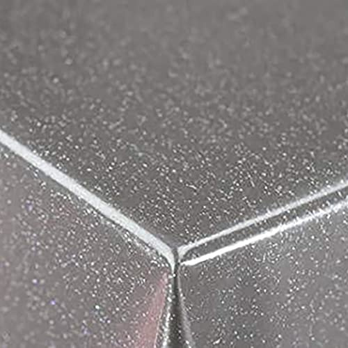 Corredocasa - Tovaglia Trasparente con Glitter Argento in PVC Elegante Design Glitterato per Cucina e Tavoli, Plastica Resistente e Facile da Pulire, Cerata Disponibile in Diverse Misure (140x180 cm)