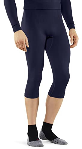 FALKE Herren Baselayer-Hose Maximum Warm 3/4 M Ti Funktionsmaterial schnelltrocknend 1 Stück, Blau Space Blue 6116, M