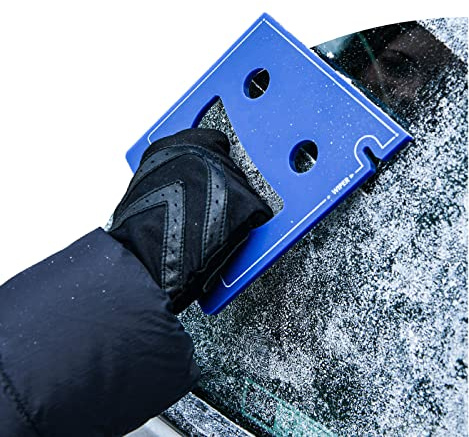 FrostGuard Scrape Buddy Car Ice Scraper Scrape with a Smile - Quickly Remove Frost, Ice and Snow from Your Vehicle Windows and Wiper Blades - Acrylic with Comfort Neoprene Sleeve - Blue Frost