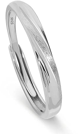 Meissa Anelli di coppia in argento 925 Fascia di coppia a torsione per uomini e donne Anello di fidanzamento promessa di matrimonio anello di anniversario Set di anelli, Larghezza 2,5 mm