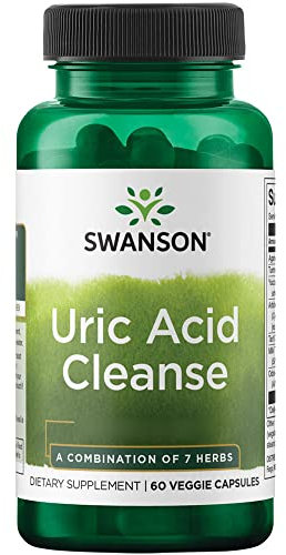 Swanson, Uric Acid Cleanse, con Extractos de Plantas, 60 Cápsulas veganas, Altamente Dosificadas, Testadas en Laboratorio, Vegetarianas, Sin Soja, Sin Gluten, Sin OGM