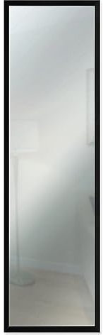 Lupia Specchio da parete moderno 34x114 cm Mirror OPTICAL Nero, con cornice nera sottile in legno, design lungo, specchiera per camera da letto, soggiorno, ingresso, verticale