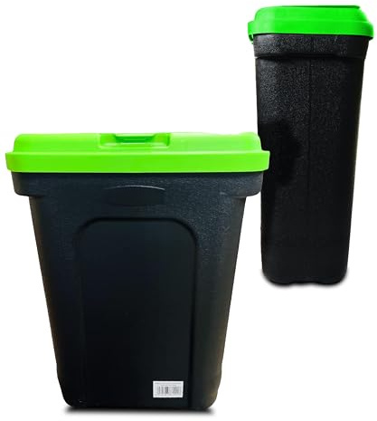 Brista Dried Pet Food Container Storage Box Flip Top Locking Animal Dry Food Dispenser Bin Integrated Scoop Plastic Dog Cat Bird Seeds Storage Tub (Green)