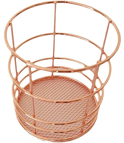 CRBUDY Schreibtisch-Bleistifthalter, runder hohler Stifthalter, roségoldener Drahtnetz-Bleistifthalter, kreativer Make-up-Pinselhalter mit großer Kapazität, Schreibwaren-Organi