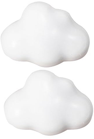 IWOWHERO 2pcs Yunduo Ceramic Handle Cloud Shaped Pull Bar for Drawer Knobs Creative Home Office Boys and Girls Decor
