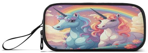 Cartoon Süße Einhörner Federmäppchen Federtaschen Mäppchen Schlamperbox Tasche für Jungen Mädchen Schüler