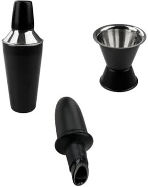 Fackelmann 9927550 Doseur à cocktails, Doseur alcool, Bouchon verseur à vin, Bouchon verseur à huile, Shaker, Mélangeur à cocktail, acier inoxydable, 26 x 9 cm | 8,5 cm | 6 x 6,1 cm