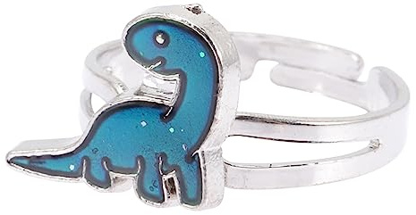 JEWEDECO Stimmungsring Mit Dinosaurier-motiv Farbwechselring Für Frauen Und Junge Mädchen Edelstahl Schmuck Körpertemperatur Anzeigend Als Geschenk Für Mädchen Und Erwachsene