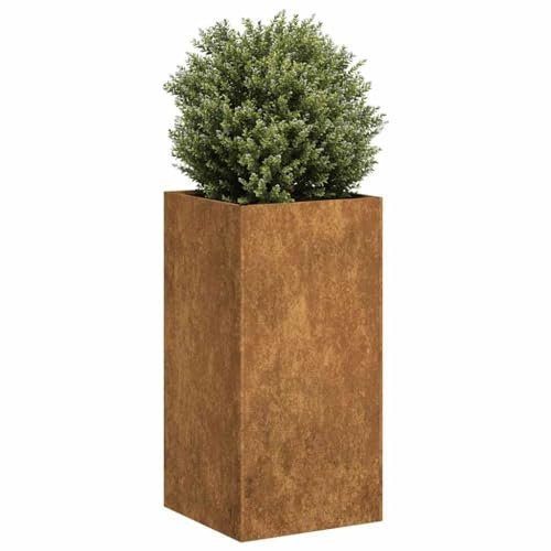 LAPOOH Pflanzkübel Rostig 40x40x80 cm Wetterfester Stahl, Blumentopf Gross, Blumenkasten Balkon, übertopf, Pflanzkasten, Flowerpot, Kräuterbeet Für Die Küche, Vertikalbeet - 860709