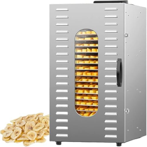 LIULIQ Commercial Food Dehydrator, 20 Trays Food Dryer with Adjustable Timer and Temperature Control, Temperature Range 30~90°, 360° Circulating Heating Suitable for Jerky, Meat, Beef, Veggies