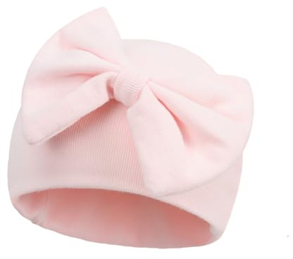 Baby Turban Mütze mit Schleife Babymütze Baumwolle Neugeborene Beanie | Die Turban Mütze mit großer Schleife verleiht Neugeborenen und Babys einen niedlichen, eleganten Look.