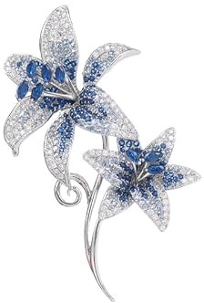 Silverbrosch,pärlbrosch,Temperament Lily Brosch Micro-Inlaid Zircon Kostym Kappa Delikat Pin Corsage
