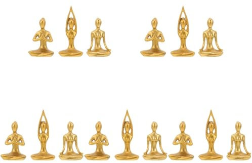 MAGICLULU 5 Sätze Yoga Mädchen Dekoration Zinnfigur Abstrakte Yoga Skulptur Zen Yoga Figur Minimalistische Haushaltsdekoration Yoga Skulptur Yoga Wohndekoration 3 Stück * 5
