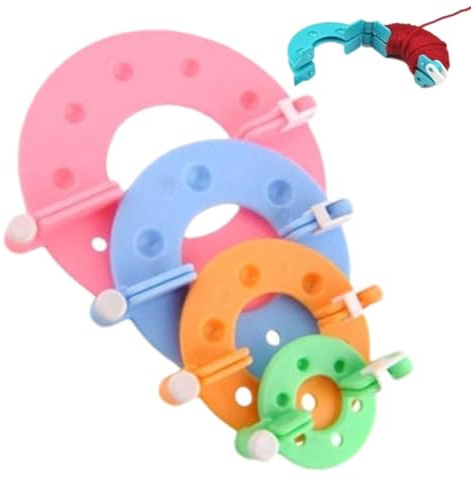 Raypontia 4 Sets – Fertigungsset, Werkzeug 3,5/5,5/7/9 cm für die Herstellung von Pompons, Pompon-Hersteller, Quasten-Hersteller, Quasten-Hersteller, Quasten-Hersteller,