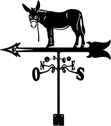 Wetterfahne mit Pferd und Maultier, zur Dachmontage, Wetterfahne, Messwerkzeuge, Windrichtungsanzeiger, Wetterhahn aus rostfreiem Stahl, einfach zu montieren, für den Außenbereich