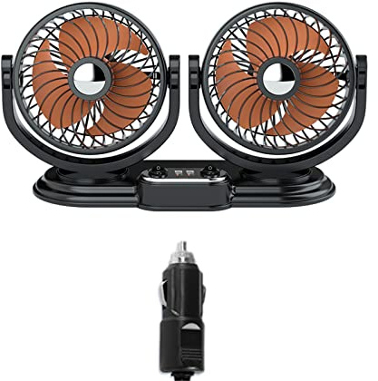 THINCAN USB 12 V pour ventilateur de tête ventilateur de refroidissement portable personnel avec angle de rotation de 360° pour les voyages avec 2 ports USB