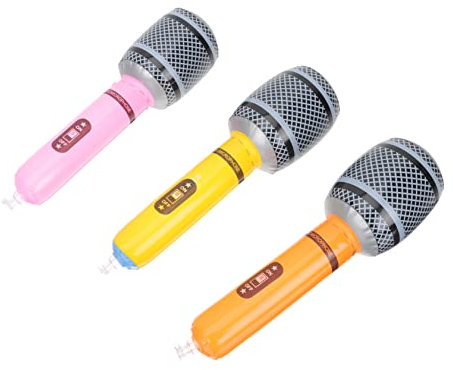 Beaupretty Microphone Gonflable pour Fête Décoration Musicale Inflatable pour Garçon Fille Micro Rock Accessoire de Fête pour Thèmes Concerts et Karaoké