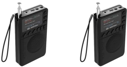 2 set Radio Portatile DAB, Mini Radio Digitale DAB FM con Jack for Cuffie Lettore MP3 Ricaricabile Schermo a Colori Radio Tascabili for Campeggio all'Aperto e Escursionismo