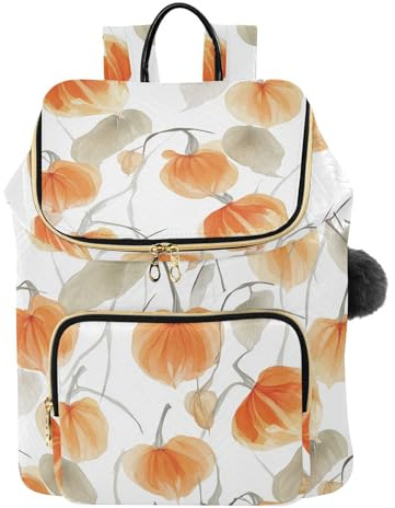 KLL Art Cape - Mochila blanca de grosella espinosa para mujer, antirrobo, a la moda, para viajes, trabajo diario
