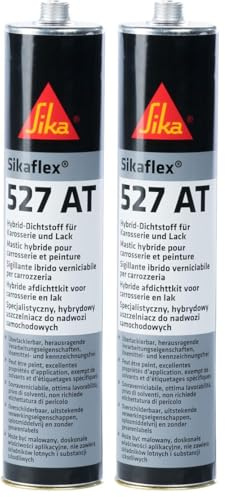 SIKA - Mastic Hybride pour Carrosserie - Pulvérisable - Etanchéité et Collage - Int/Ext - Sikaflex-527 AT Blanc (Réservé aux Professionnels) - Bonne adhérence sans primaire - Noir - 300ml (Lot de 2)