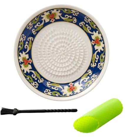 Rallador de ajo de cerámica, cuenco para tomate, rallador de tomate, pelador de aceitunas, soporte para cepillos, ayudante de cocina para triturar eficientemente, pelar con multifuncional (blanco 1