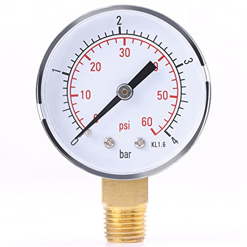 Estink Digitales Manometer 0 4bar, 1/4, 50mm | Druckmesser mit Doppelskala (bar/psi), für Luft, Öl & Wasser, Seitenhalterung, 50mm