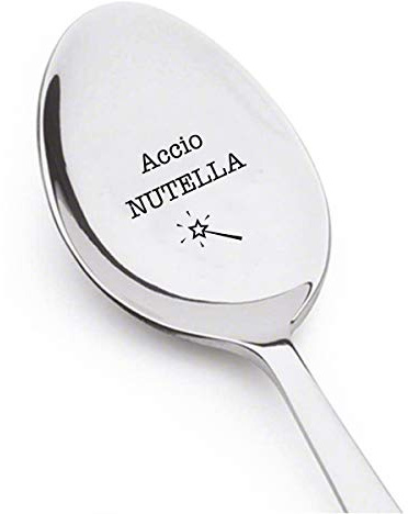 Accico Nutella Edelstahl-Löffel mit Gravur, Geschenk für Schokoladenliebhaber, Freunde, Valentinstag, Geburtstag, Jahrestag