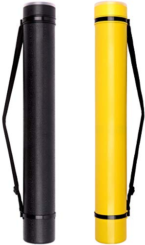 TRANSON Robuste Posteraufbewahrungsröhre mit Riemen, 61 cm - 101,6 cm, ausziehbar für Baupläne, Kunstwerke, Karten, Poster, 2 Stück