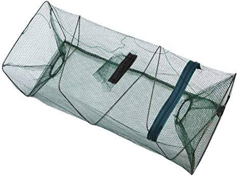 WSTERAO Faltbarer Fishing Köderfischreuse Fisch Reuse Krebsreuse Eingängen Köderfischreuse Falterbare Fischreuse Aalreuse für Fisch Garnelen Krabben Köder