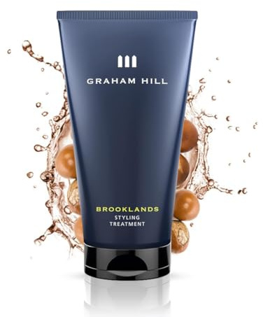 GRAHAM HILL Brooklands Invigorating Hair Cream for Men (150ml) - Nourishing, Shea Butter Infused Hair Styling Cream, Masculine Fragrance, Vegan, Ideal for Longer, Curly, or Wavy Hair