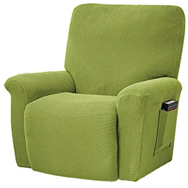 Relaxsessel bezug 4 Stück Sesselhusse Stretch-Jacquard Sesselüberwurf mit elastischem Boden Sesselbezug für Wohnzimmer -grün