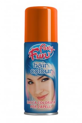 Virsus 1 bomboletta Spray da 100 ml di Colore Arancio temporaneo per Capelli, colora i Tuoi Capelli per Feste Party e Eventi sia per Bambini e Ragazzi lacca Colorata Arancione - F