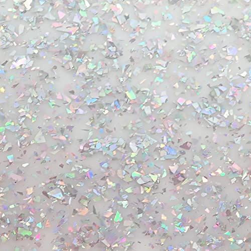 Acrylplatte, silberfarben, transparent, mit Glitzer, 3 mm dick