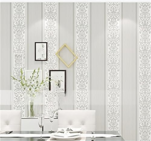 Vliestapete Im Europäischen Stil Für Schlafzimmer, Wohnzimmer. 3D Vertikal Gestreifte Tapete. Warme Und Einladende Tapete Für TV-Hintergrund (Grau -800206)