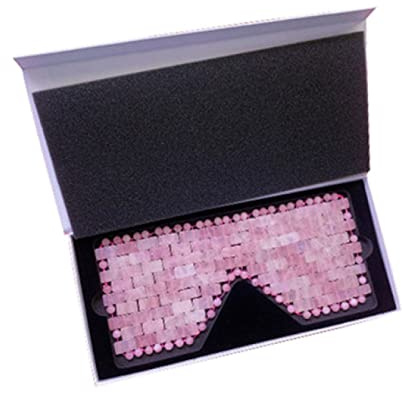 Natürliche Rosenquarz-Gesichts-Jade-Masken-Augen-Massagegerät Rosa Jade-Schlaf-Augenmaske,Rosenquarz
