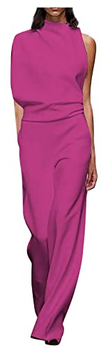 Ansenesna Overall Damen Festlich Hochzeit Jumpsuit Für Hochzeitsgäste Damen Elegant Jumpsuits Lang Weites Bein Overall Einteiler Damen Ärmellos Hosenanzug Frauen Kuschelig Einfarbig Onesie