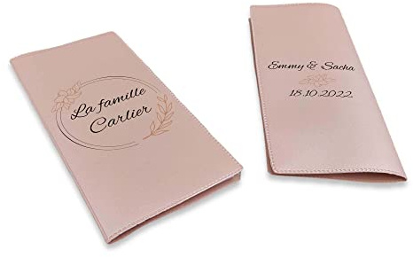 Livret de Famille personnalisé, idée cadeau personnalisable, cadeau mariage original, Protège Livret de Famille Floral - CL0067a (Nacré Rose)