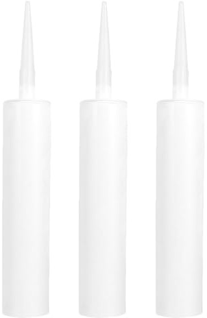 Angoily 3 Pcs Empty Caulk Tubes Refillable Sealant Cartridge for Epoxy Grouting Tile and Crack Repair Trimmable Nozzles Fillable Caulking Tubes for Diy Bathroom Gap Filling