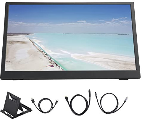 Monitor Portátil de 15,6 Pulgadas, Pantalla Ultrafina Portátil IPS Consola de Juegos Ordenador HDMI Tipo-c Pantalla Dividida 1080P IPS Monitor de Juegos