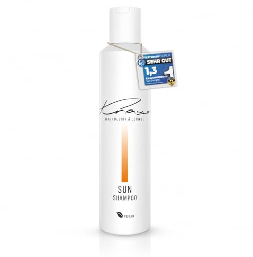 Knaus Sun Shampoo After-Sun Shampoo mit Panthenol und Agave-Extrakt für sonnenstrapaziertes Haar, entfernt Salz, Chlor und Sand sanft, Salon-Sommerpflege, mit Panthenol & Agave vegan