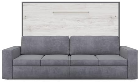 MAXIMAHOUSE Schrankbett horizontale mit Sofa Milo 23, Invento LED 140H Möbelset mit Lattenrost aus Holz, Wandklappbett 140x200 Erwachsene, modern Concept und Design, stabil und praktisch
