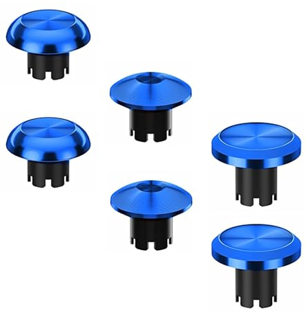 Ceozon Replacement Metal Thumbsticks for Ps5 Edge Controller 6 in 1 Swap Analog Joystick Thumb Grips Accessories (Blue)