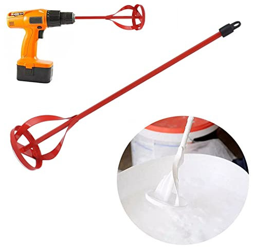 Miscelatore per Vernici e Malte, Diametro Ø 80mm x 40cm, Punta per Miscelatore per Vernice in Acciaio, Asta Esagonale, Strumenti di Agitazione per Trapano Elettrico per Miscelare Calcestruzzo Resinoso