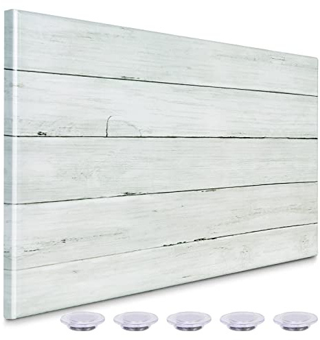 Okydoky Magnetisches Whiteboard mit weißem Plankendruck, 50 x 75 cm, dekoratives Whiteboard für die Wand mit Design, rahmenlose trocken abwischbare Tafel für Wand, Magnete im Lieferumfang enthalten