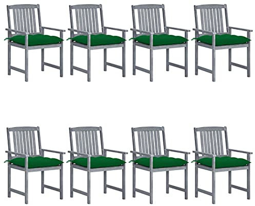 ARKEM Gartenstühle mit Kissen 8 STK. Massivholz Akazie Grau Balkonmobel FüR Klein Balkon